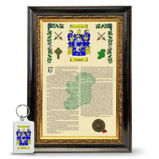 Douggynd Framed Armorial History and Keychain - Heirloom