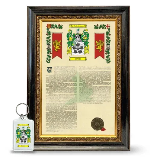 Dovers Framed Armorial History and Keychain - Heirloom