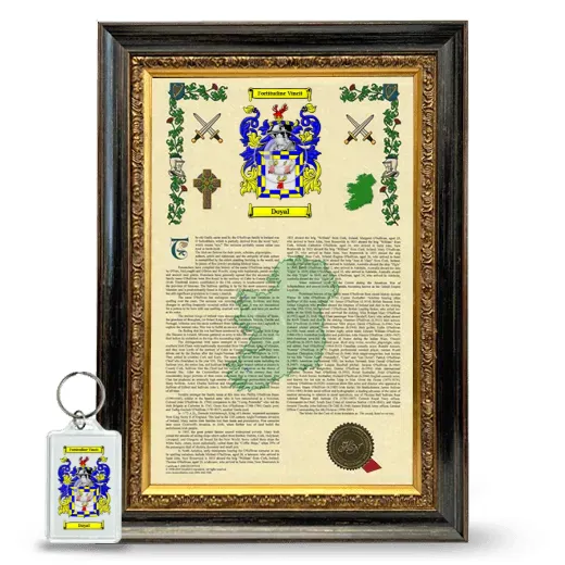 Doyal Framed Armorial History and Keychain - Heirloom
