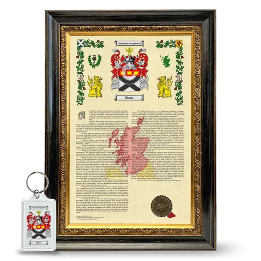 Drear Framed Armorial History and Keychain - Heirloom