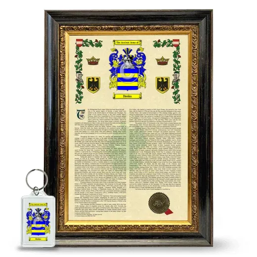 Dreiss Framed Armorial History and Keychain - Heirloom