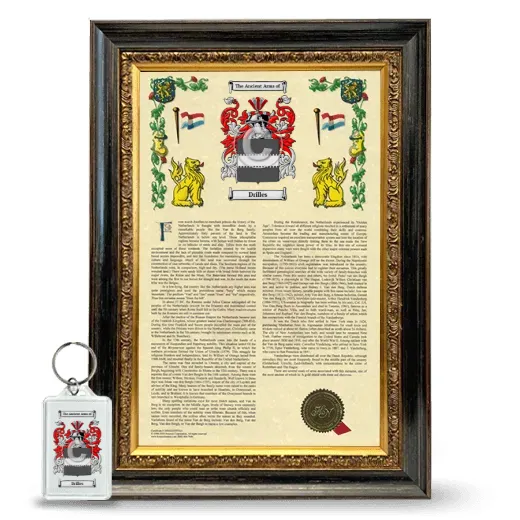 Drilles Framed Armorial History and Keychain - Heirloom