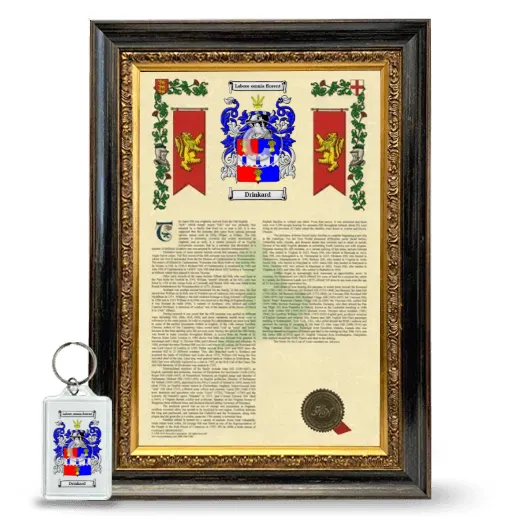 Drinkard Framed Armorial History and Keychain - Heirloom