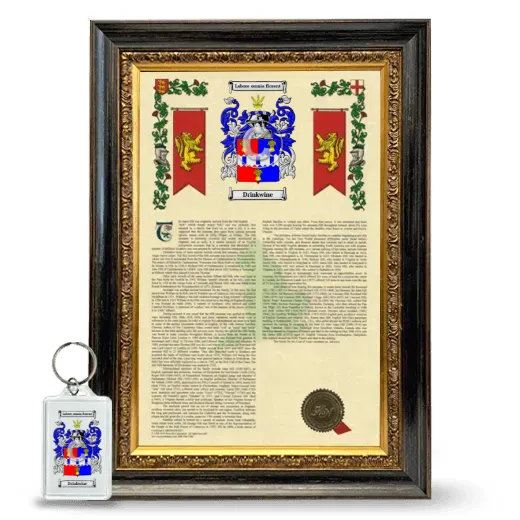Drinkwine Framed Armorial History and Keychain - Heirloom