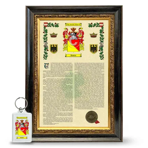 Droste Framed Armorial History and Keychain - Heirloom
