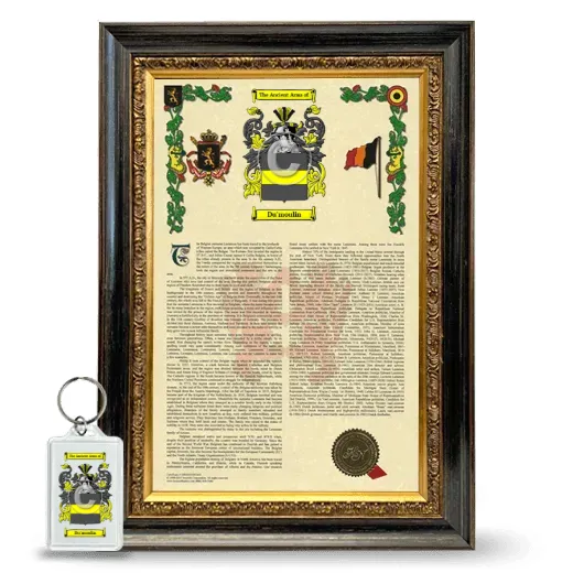 Du'moulin Framed Armorial History and Keychain - Heirloom