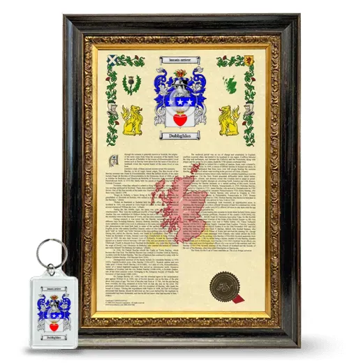 Dubhghlas Framed Armorial History and Keychain - Heirloom