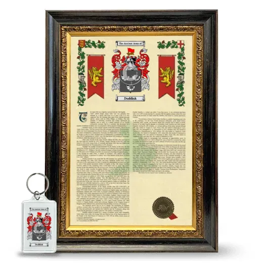Duddink Framed Armorial History and Keychain - Heirloom
