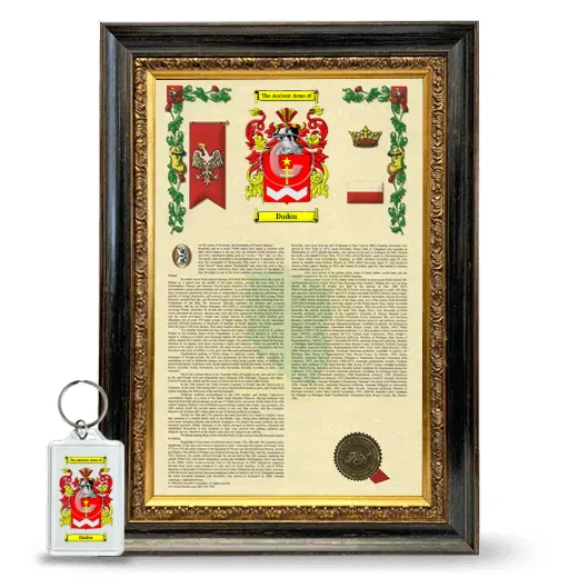 Duden Framed Armorial History and Keychain - Heirloom