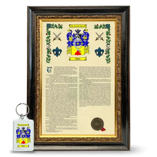 Dufay Framed Armorial History and Keychain - Heirloom