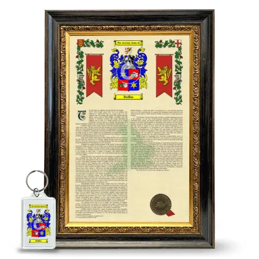 Duffus Framed Armorial History and Keychain - Heirloom