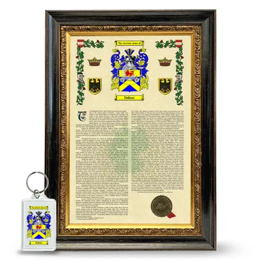 Duhme Framed Armorial History and Keychain - Heirloom