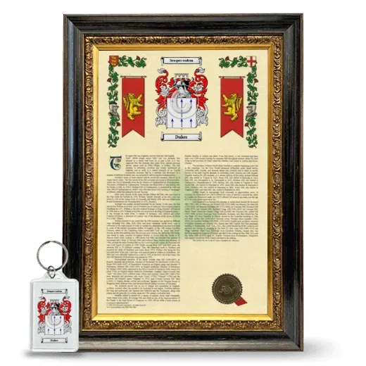 Duker Framed Armorial History and Keychain - Heirloom