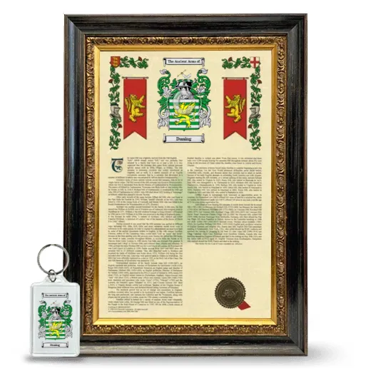 Duning Framed Armorial History and Keychain - Heirloom