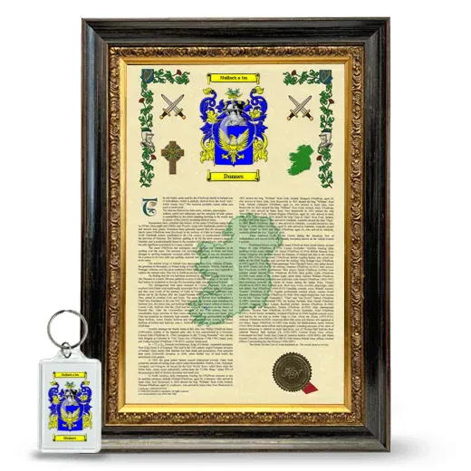 Dunnes Framed Armorial History and Keychain - Heirloom
