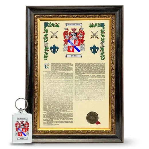 Durfey Framed Armorial History and Keychain - Heirloom