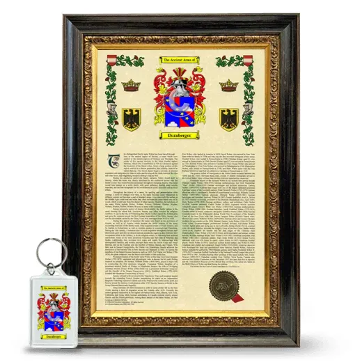 Durnberger Framed Armorial History and Keychain - Heirloom