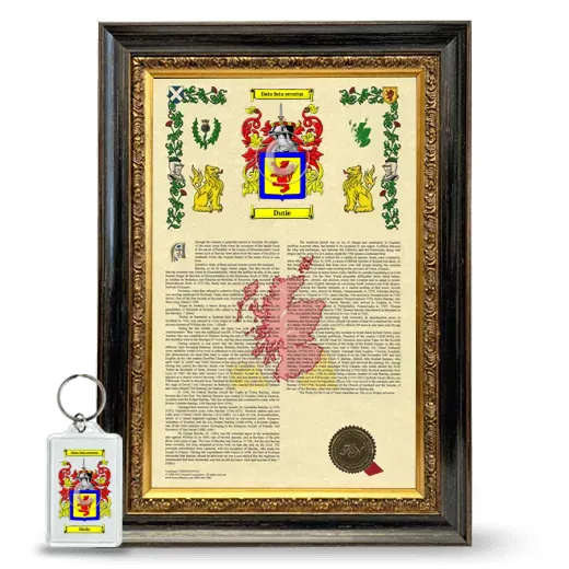 Dutie Framed Armorial History and Keychain - Heirloom