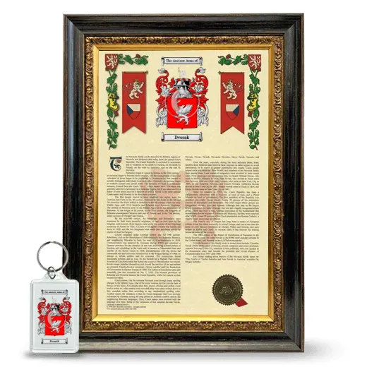 Dvorak Framed Armorial History and Keychain - Heirloom