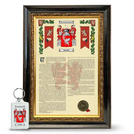 Dworak Framed Armorial History and Keychain - Heirloom