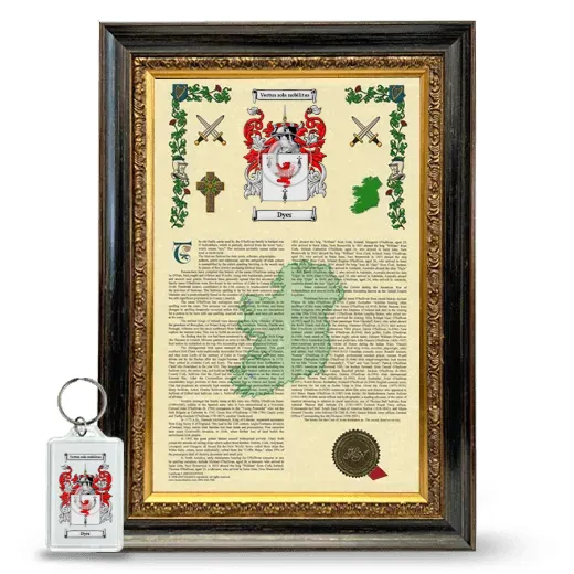 Dyer Framed Armorial History and Keychain - Heirloom