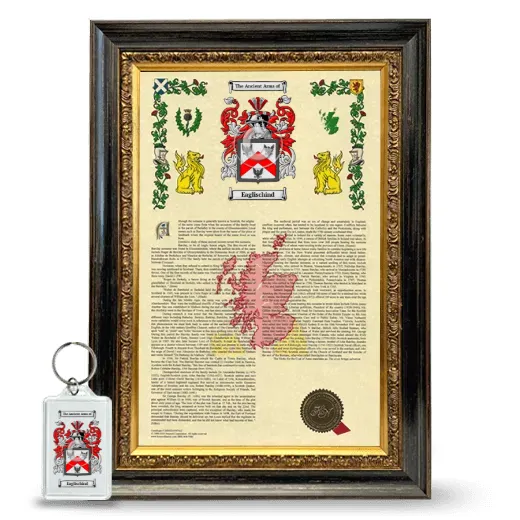 Eaglischind Framed Armorial History and Keychain - Heirloom