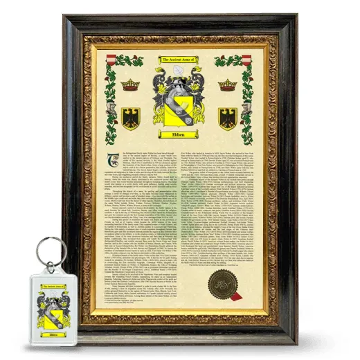 Ebben Framed Armorial History and Keychain - Heirloom