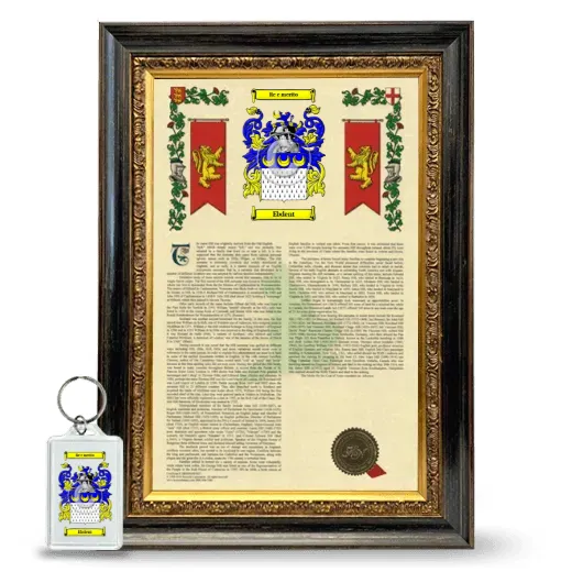 Ebdent Framed Armorial History and Keychain - Heirloom