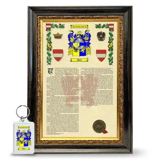 Eberl Framed Armorial History and Keychain - Heirloom