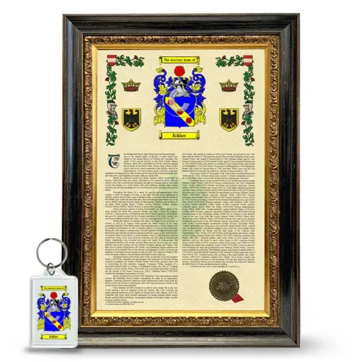 Eckher Framed Armorial History and Keychain - Heirloom