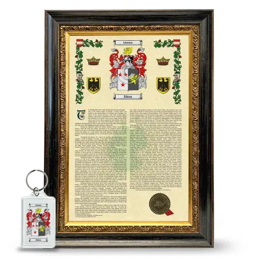 Edens Framed Armorial History and Keychain - Heirloom