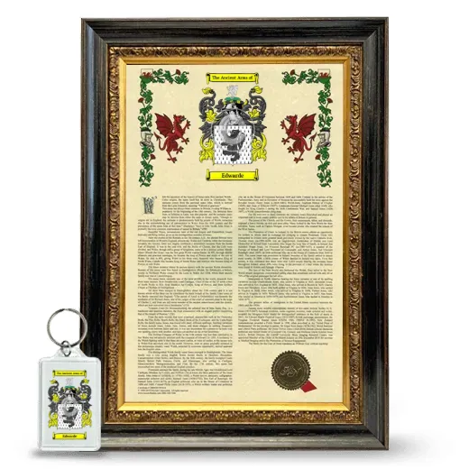 Edwarde Framed Armorial History and Keychain - Heirloom