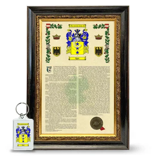Eger Framed Armorial History and Keychain - Heirloom