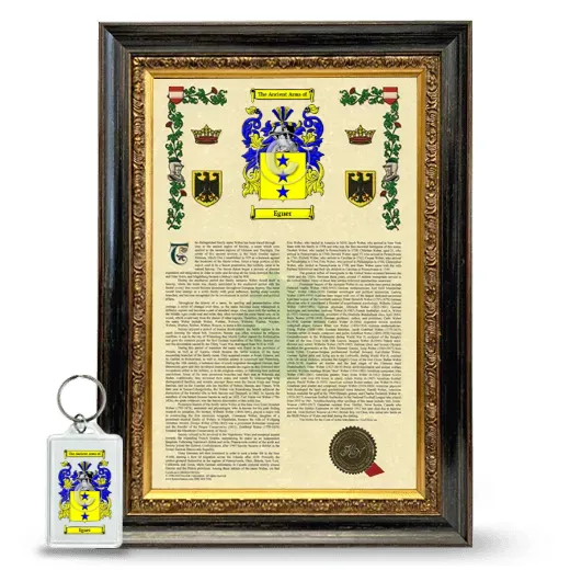 Egner Framed Armorial History and Keychain - Heirloom