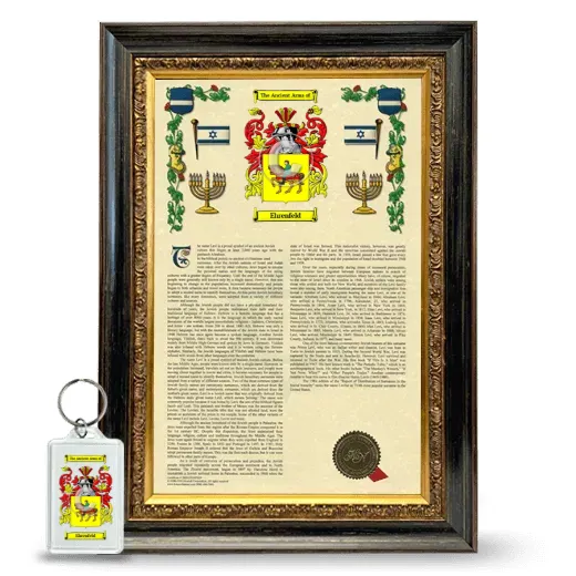 Ehrenfeld Framed Armorial History and Keychain - Heirloom
