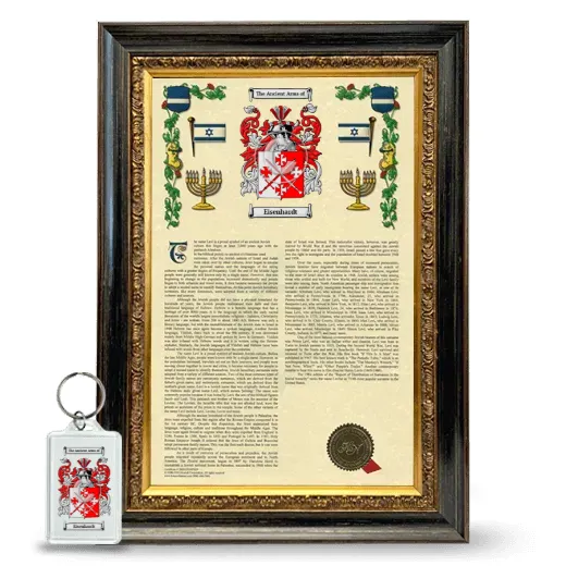 Eisenhardt Framed Armorial History and Keychain - Heirloom