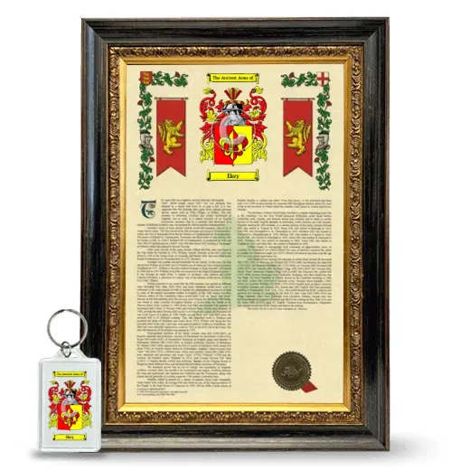 Ekey Framed Armorial History and Keychain - Heirloom