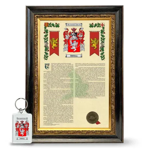 Eldeburg Framed Armorial History and Keychain - Heirloom