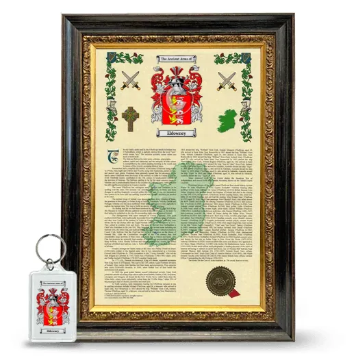Eldowney Framed Armorial History and Keychain - Heirloom