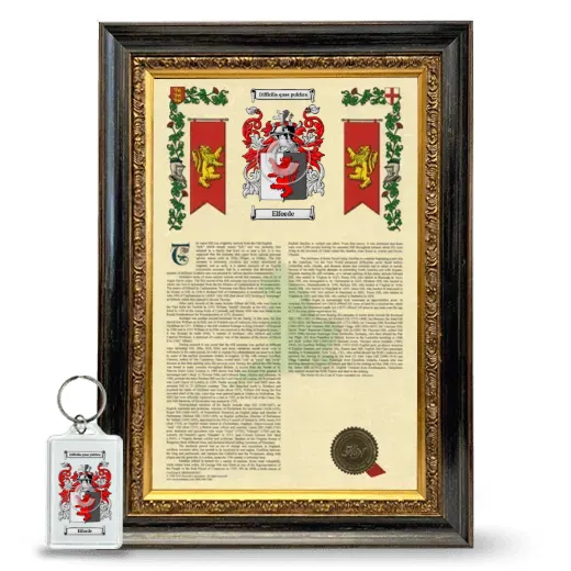 Elforde Framed Armorial History and Keychain - Heirloom