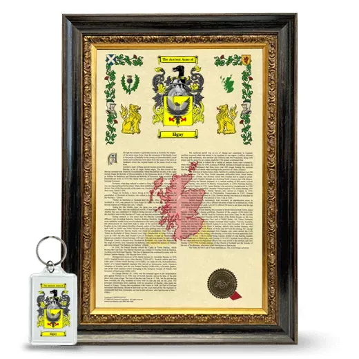 Elgay Framed Armorial History and Keychain - Heirloom