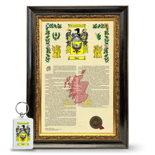 Elgey Framed Armorial History and Keychain - Heirloom