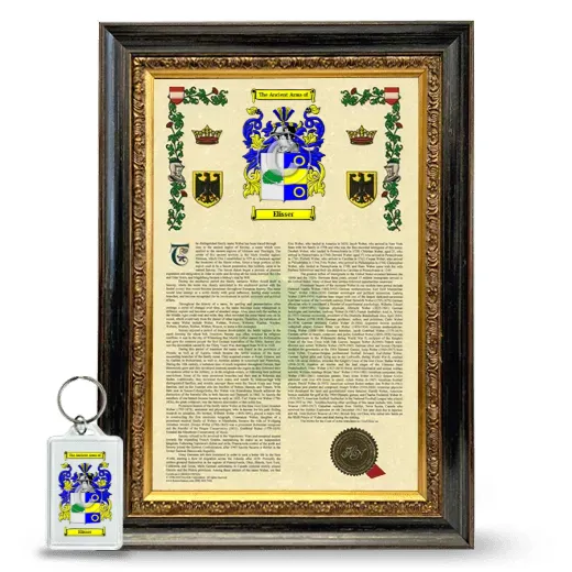 Elisser Framed Armorial History and Keychain - Heirloom