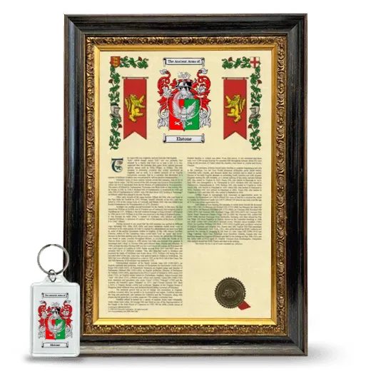Elstone Framed Armorial History and Keychain - Heirloom