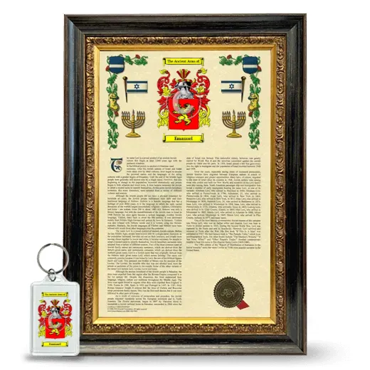 Emanuel Framed Armorial History and Keychain - Heirloom