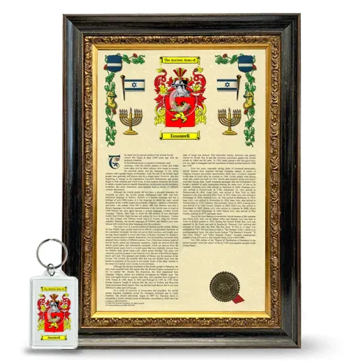 Emanueli Framed Armorial History and Keychain - Heirloom