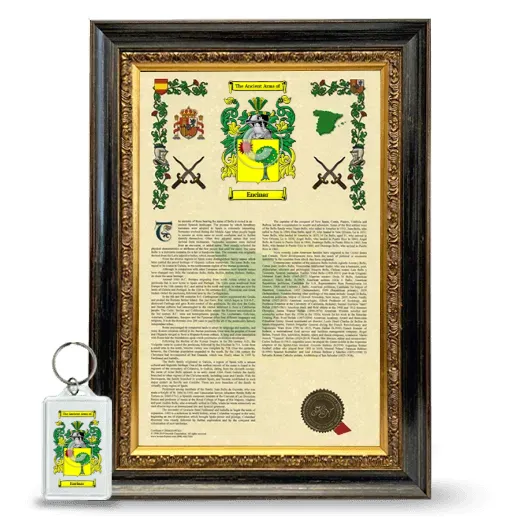 Encinar Framed Armorial History and Keychain - Heirloom