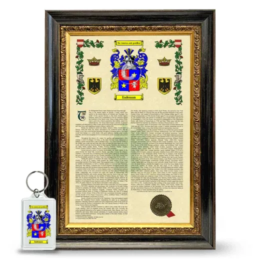 Endeman Framed Armorial History and Keychain - Heirloom