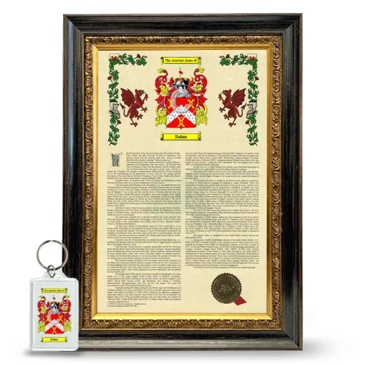 Enian Framed Armorial History and Keychain - Heirloom