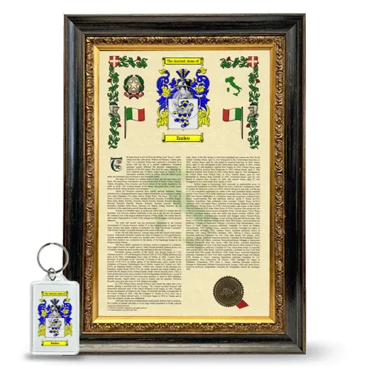 Enrico Framed Armorial History and Keychain - Heirloom